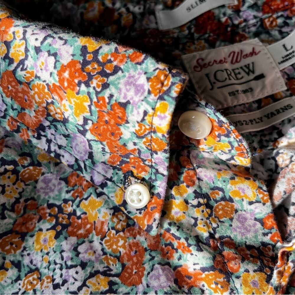 J.Crew Reimagined cotton Floral Long Sleeve Blouse size Large - Picture 6 of 9
